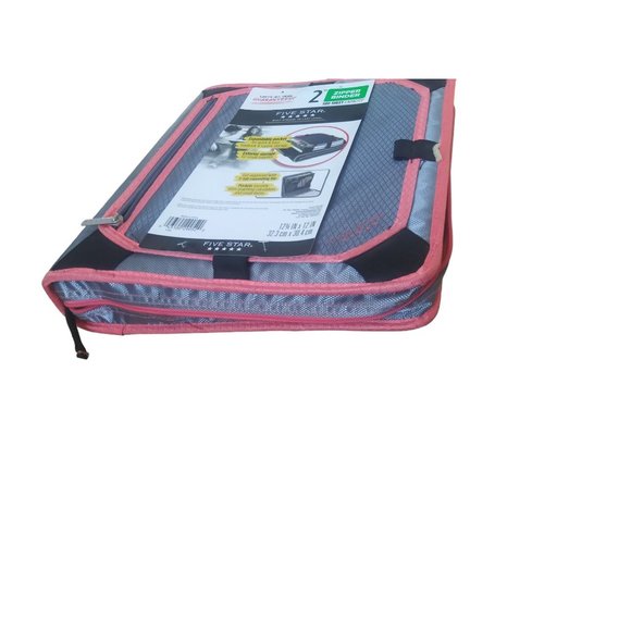 Mead Five Star Zipper Binder Black Pink Edge 2 Inch File Pocket Binder - Picture 8 of 11